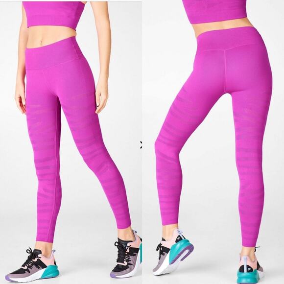 Fabletics SculptKnit Purple Zebra Leggings Size XS - Picture 1 of 6